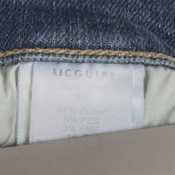MCGUIRE Denim Womens‎ Newton Skinny Jeans Size 31 Raw Hem Mid Rise Stretch Blue - Picture 15 of 15
